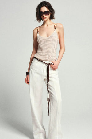Draped Wide Leg Linen Pants