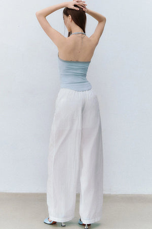 Drawstring Straight-Leg Pants