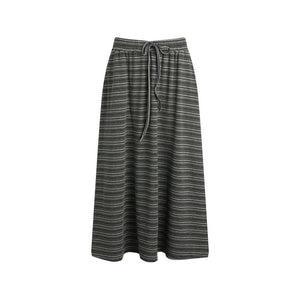 Drawstring Waist Striped Skirt