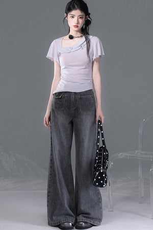 Dreamy Purple 3D Floral Knit Top and Skirt Set