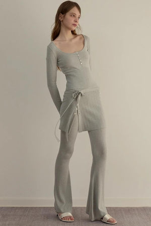 Dreamy Slim Trio Sweater Pants Set-Up