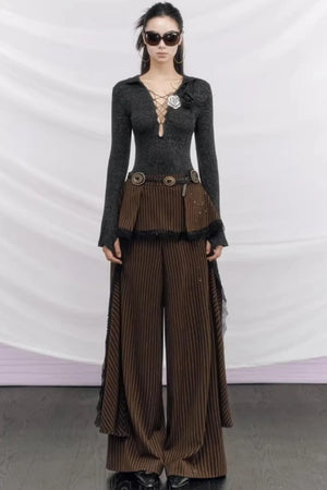 Echo Striped Lace Pants