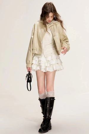 Eco-Friendly Bowknot Leather Jacket