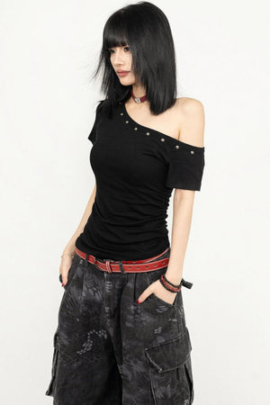 Edgy Rivet Short T-Shirt