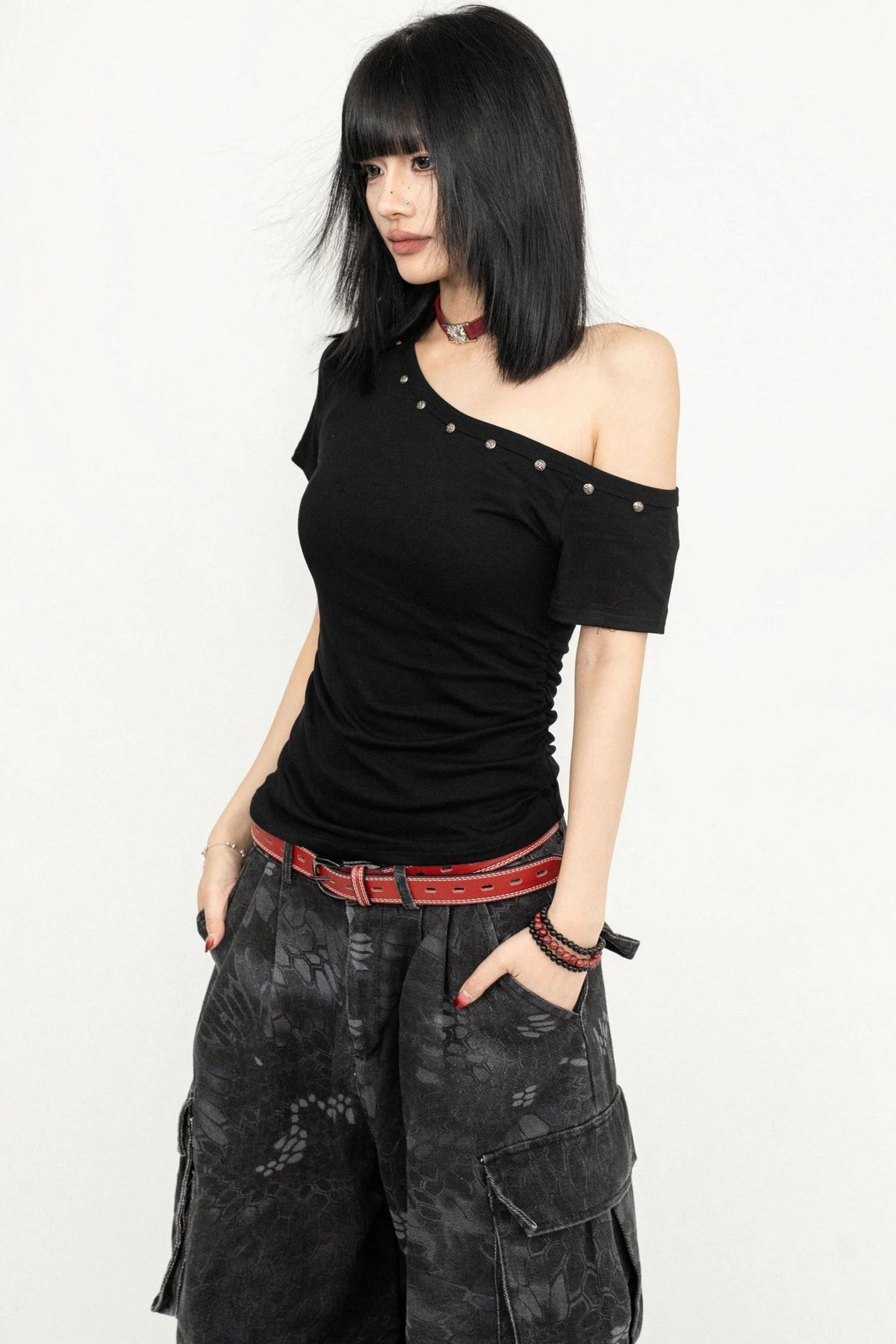 Edgy Rivet Short T-Shirt