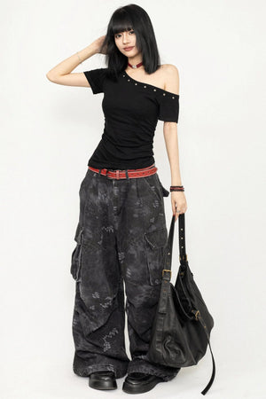 Edgy Rivet Short T-Shirt