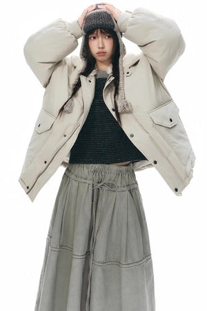 Elastic Cotton Dimensional Skirt