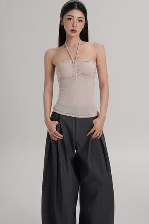 Elastic Halter Tube Top