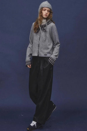 Elastic Waist Black Leather Pants