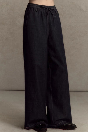 Elastic Wide Leg Jeans