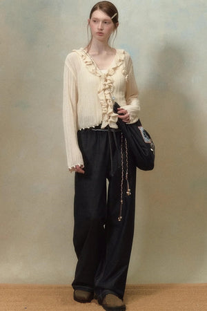 Elastic Wide Leg Jeans