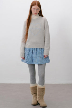 Elasticated Plaid Quilted A-Line Skirt