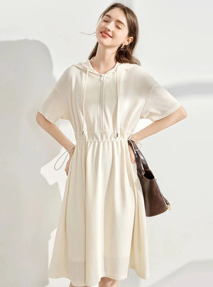Elasticated Waist Hooded Dress