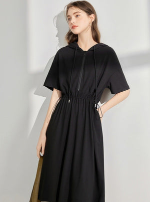 Elasticated Waist Hooded Dress