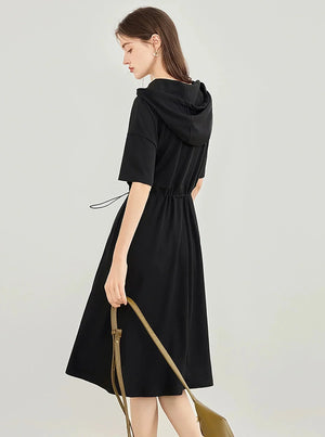 Elasticated Waist Hooded Dress