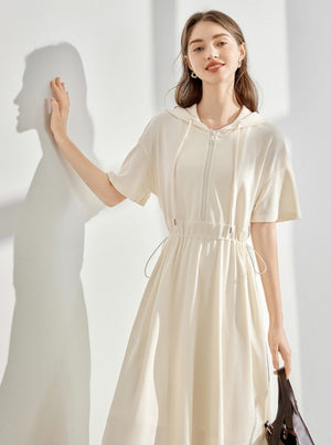Elasticated Waist Hooded Dress