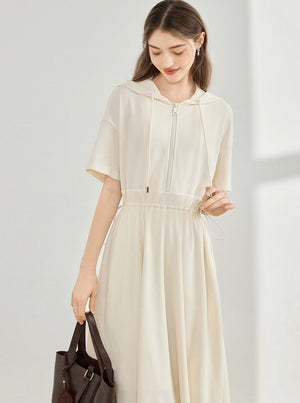 Elasticated Waist Hooded Dress