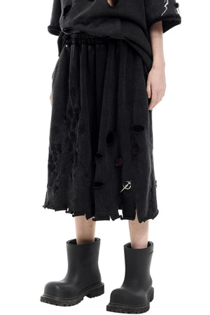Electric Distressed Moon Shorts
