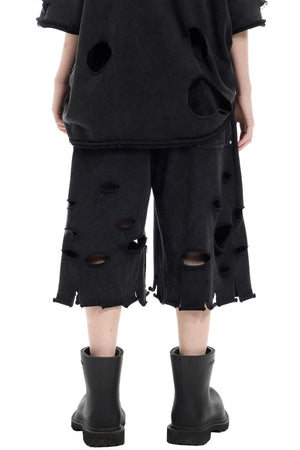 Electric Distressed Moon Shorts
