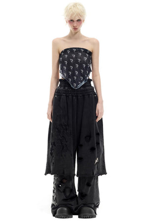 Electric Distressed Moon Shorts
