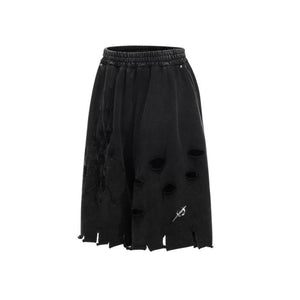 Electric Distressed Moon Shorts