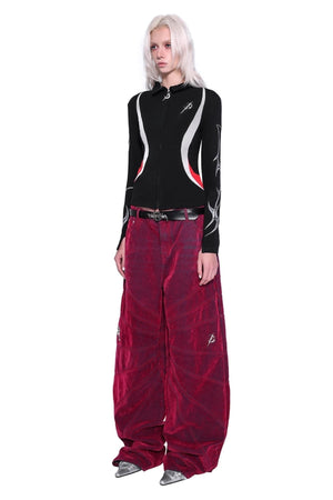 Electric Moon Racing Zipper Elastic Tops