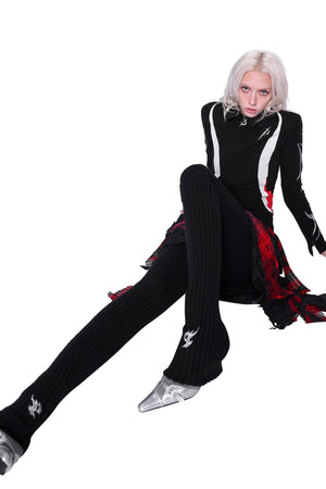 Electric Moon Racing Zipper Elastic Tops