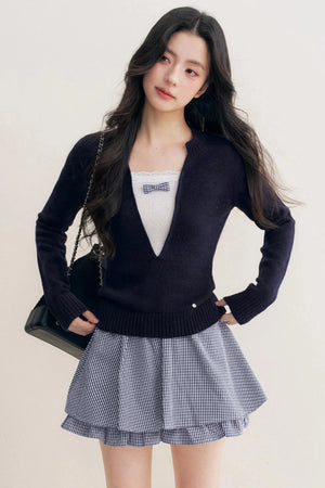 Elegance Bow Accent Skirt Set-Up