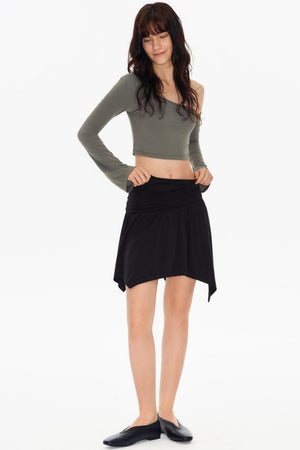 Elegant Black Soft Gauze Skirt