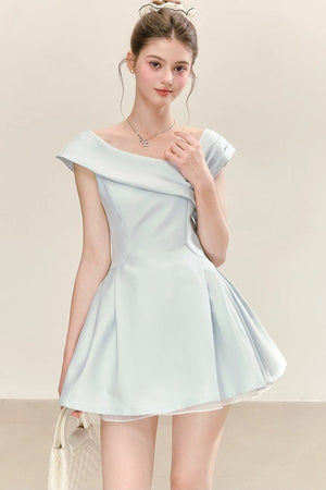 Elegant Blue Puffy Dress