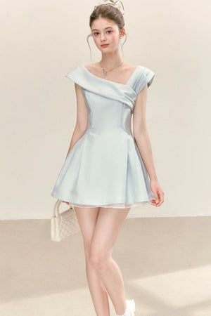 Elegant Blue Puffy Dress