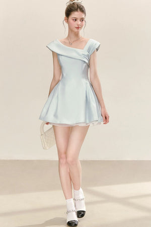 Elegant Blue Puffy Dress