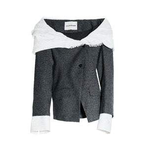 Elegant Color Clash Blazer Top