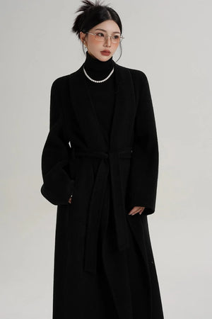 Elegant Double-Sided Long Wool Coat
