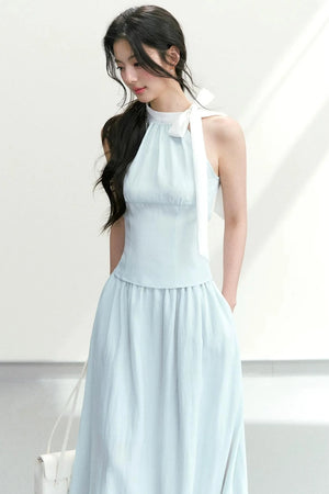 Elegant Halter Neck Suit Set-Up