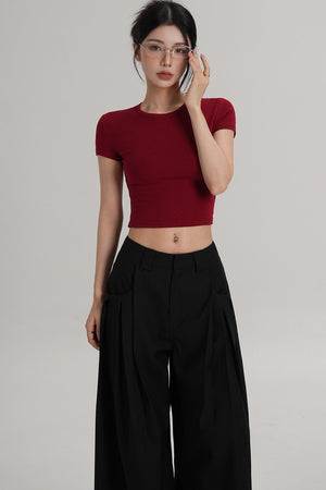 Elegant High-Waisted Crop Top