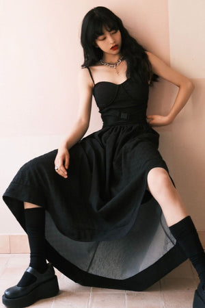 Elegant Jacquard Strap Dress