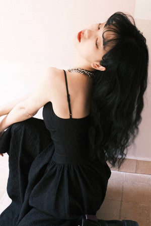 Elegant Jacquard Strap Dress