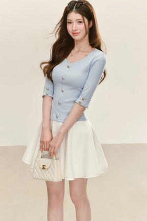 Elegant Knitted V-Neck Top