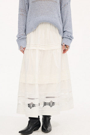 Elegant Lace A-Line Skirt
