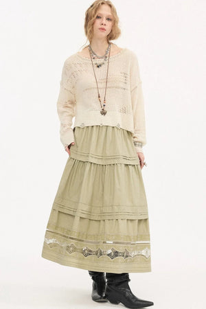 Elegant Lace A-Line Skirt