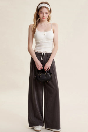 Elegant Lace Trim Pants