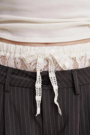 Elegant Lace Trim Pants
