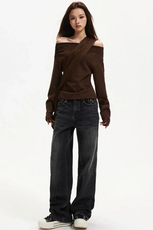Elegant Off-Shoulder Knit Top