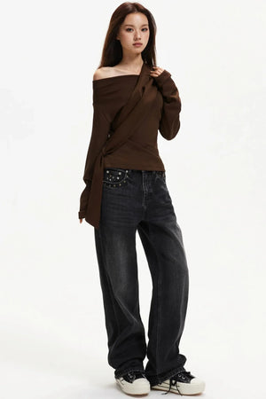 Elegant Off-Shoulder Knit Top