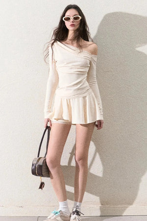 Elegant One-Shoulder Tops Set-Up