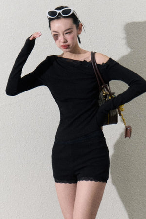 Elegant One-Shoulder Tops Set-Up