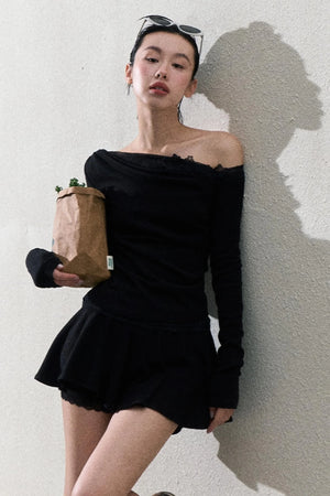 Elegant One-Shoulder Tops Set-Up