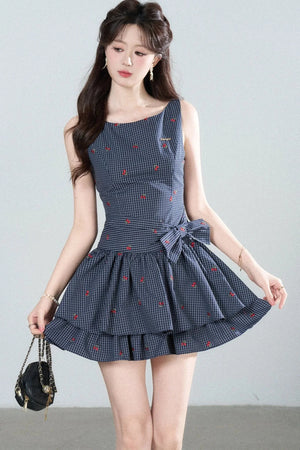 Elegant Plaid Vest Dress