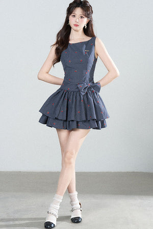 Elegant Plaid Vest Dress